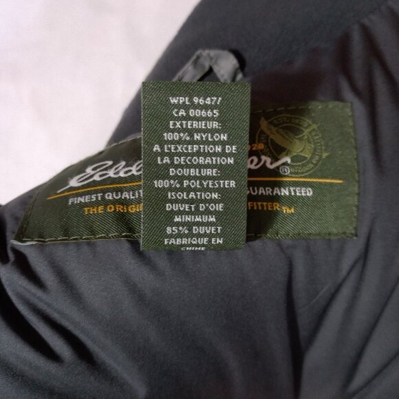 EB700 Eddie Bauer Puffer Vest Men L Tall Gray Goose Down Jacket - Picture 7 of 16